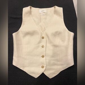 Aritzia Wilfred Pacino Linen Vest, Birch size 2